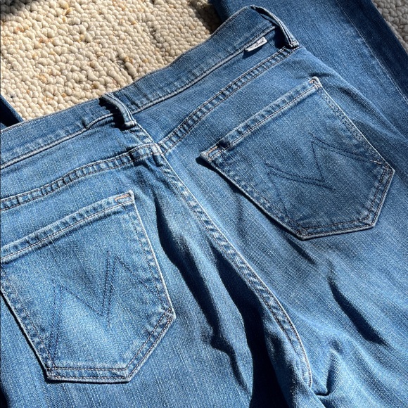MOTHER Blue Ankle Jeans with Button Detail - Picture 7 of 9
